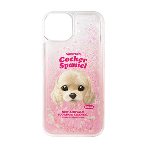Momo the Cocker Spaniel TypeFace Aqua Glitter Case