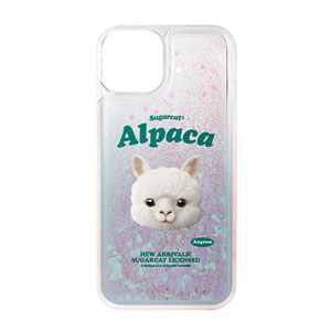 Angsom the Alpaca TypeFace Aqua Glitter Case