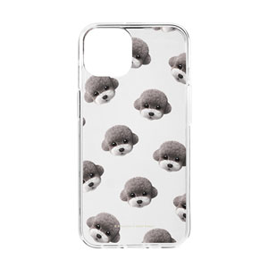 Earlgray the Poodle Face Patterns Clear Jelly Case