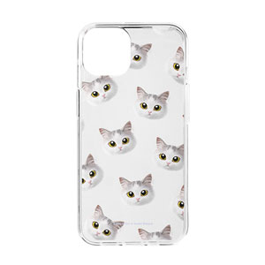 Rangi the Norwegian forest Face Patterns Clear Jelly Case