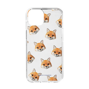 Maple the Red Fox Face Patterns Clear Jelly Case