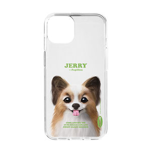 Jerry the Papillon Retro Clear Jelly/Gelhard Case