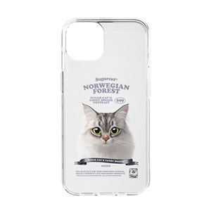 Miho the Norwegian Forest New Retro Clear Jelly/Gelhard Case