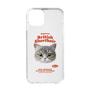 Moon the British Cat TypeFace Clear Jelly/Gelhard Case