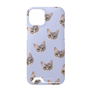 Leo the Abyssinian Blue Cat Face Patterns Under Card Hard Case