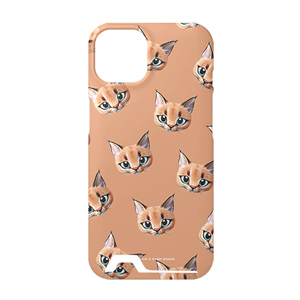 Cali the Caracal Face Patterns Under Card Hard Case