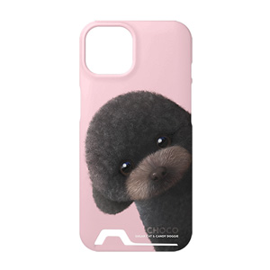 Choco the Black Poodle Peekaboo Under Card Hard Case