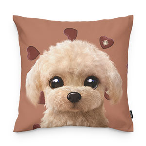 Renata the Poodle’s Heart Chocolate Throw Pillow