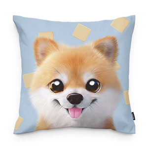 Tan the Pomeranian’s Biscuit Throw Pillow
