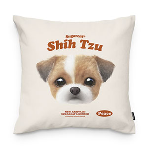 Peace the Shih Tzu TypeFace Throw Pillow