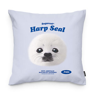 Juju the Harp Seal TypeFace Throw Pillow