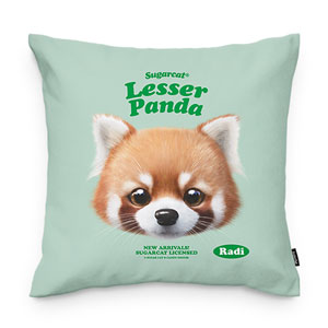 Radi the Lesser Panda TypeFace Throw Pillow