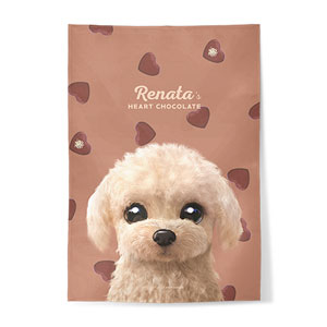 Renata the Poodle’s Heart Chocolate Fabric Poster