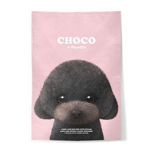 Choco the Black Poodle Retro Fabric Poster