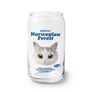 Rangi the Norwegian forest TypeFace Beer Can Glass