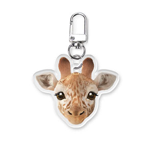 Capri the Giraffe Face Acrylic Keyring (2mm Thick)