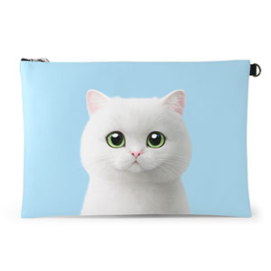 May the British Shorthair Leather Clutch (Flat)