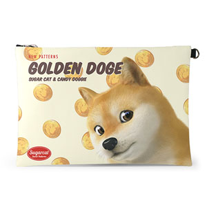 Doge’s Golden Coin New Patterns Leather Clutch (Flat)