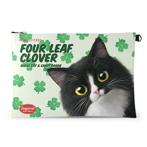 Lucky&#039;s Four Leaf Clover New Patterns Leather Clutch (Flat)