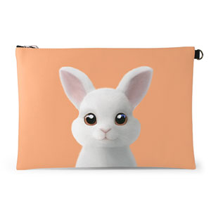 Carrot the Rabbit Leather Clutch (Flat)