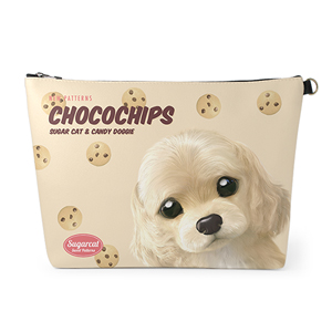 Momo the Cocker Spaniel’s Chocochips New Patterns Leather Clutch (Triangle)