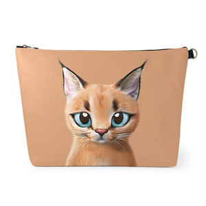 Cali the Caracal Leather Clutch (Triangle)