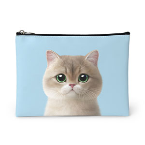Christmas the British Shorthair Leather Pouch