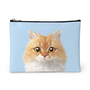 Hodu the Selkirk Rex Leather Pouch