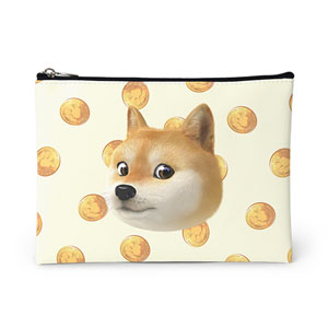 Doge’s Golden Coin Face Leather Pouch