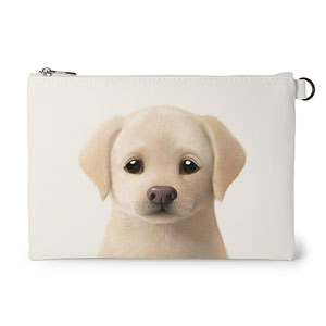 Butter the Labrador Retriever Leather Flat Pouch