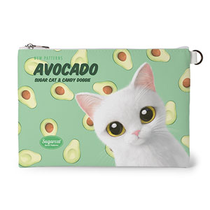 Danchu’s Avocado New Patterns Leather Flat Pouch