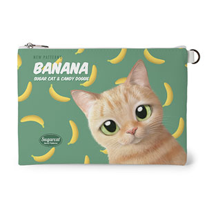 Luny’s Banana New Patterns Leather Flat Pouch