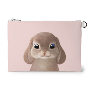 Daisy the Rabbit Leather Flat Pouch