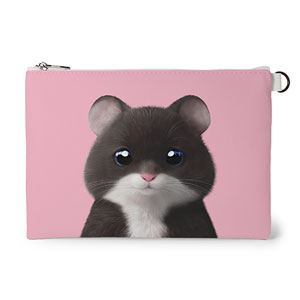Hamlet the Hamster Leather Flat Pouch