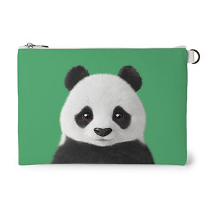 Pang the Giant Panda Leather Flat Pouch
