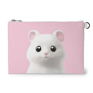 Seolgi the Hamster Leather Flat Pouch