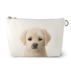 Butter the Labrador Retriever Leather Triangle Pouch