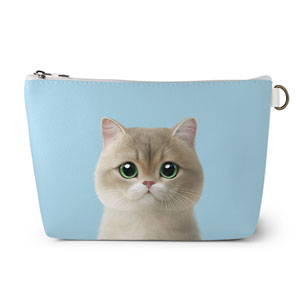 Christmas the British Shorthair Leather Triangle Pouch