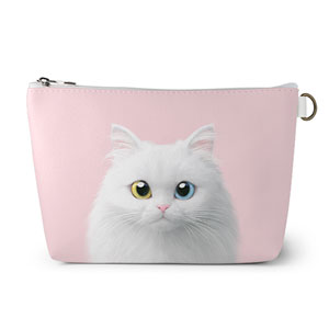Cloud the Persian Cat Leather Triangle Pouch