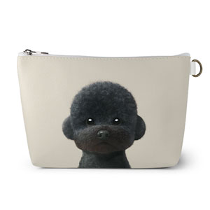 Cola the Medium Poodle Leather Triangle Pouch