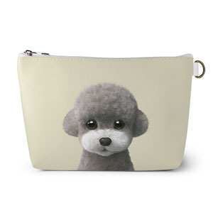 Earlgray the Poodle Leather Triangle Pouch