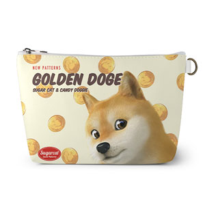 Doge’s Golden Coin New Patterns Leather Triangle Pouch