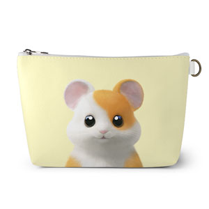 Hamjji the Hamster Leather Triangle Pouch