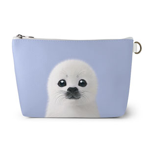 Juju the Harp Seal Leather Triangle Pouch