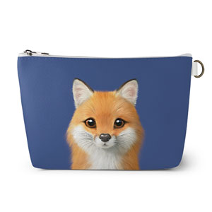 Maple the Red Fox Leather Triangle Pouch