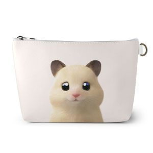 Pudding the Hamster Leather Triangle Pouch