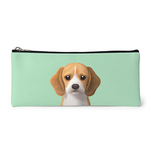 Bagel the Beagle Leather Pencilcase