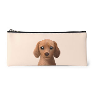 Baguette the Dachshund Leather Pencilcase