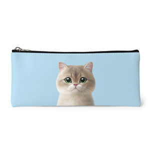 Christmas the British Shorthair Leather Pencilcase