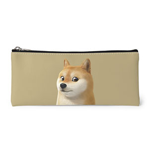 Doge the Shiba Inu (GOLD ver.) Leather Pencilcase